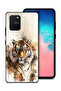 غطاء حماية لهاتف Samsung Galaxy S10 Lite بتصميم فن تجريدي من جلد الفهد