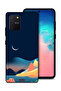 غطاء حماية لهاتف Samsung Galaxy S10 Lite بتصميم رسم تجريدي للقمر