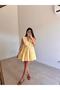 Yellow Padded V-Neck Flounce Dress - 2