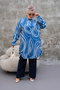 Cream Striped Blue Shirt Tunic - 4