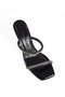 Anthracite Stone Double-Strapped Heeled Leather Slippers - 2