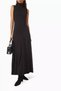 High Collar Crepe Maxi Dress, Sleeveless, Elegant and Flowing Silhouette - 2