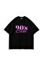 90's Bbe Printed Oversize Unisex Black Tshirt