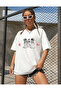 Women's White Japanese Oversize Loose Cut T-Shirt Simple Crew Neck Cotton Summer Plain Basic - 2