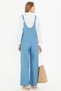 Women's Blue Pocket Wide Leg Gardener Jumpsuit Arm-25Y001043 - 5