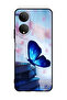 غطاء حماية لهاتف Honor X7 بتصميم فراشة على الكتب