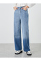 Ombre Print Mid Rise Wide Leg Jeans - 2