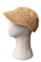 - Necla 4345 Hand Knitted Paper Thread Summer Flat Model Cap Hat with Trench - 3