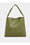 Textured Shoulder Bag with Snap Closure - 2