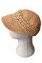 - Necla 4345 Hand Knitted Paper Thread Summer Flat Model Cap Hat with Trench - 2
