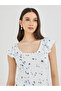 Floral Print Short Sleeve Knit Maxi Dress - 4