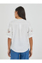 Solid Round Neck Buttoned Top - 4