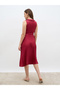 Sleeveless Pleated A-Line Wrap Midi Dress - 5