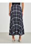 Checked A-Line Midi Skirt - 4