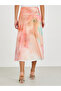 All-Over Floral Print Mesh Midi Skirt - 4