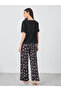Button Front Short Sleeve Top and Pyjama Set - 6