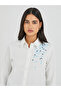 Floral Embroidered Buttoned Shirt - 4