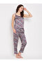 Paisley Print Satin Cami Top and Pyjama Set - 5
