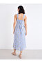 Floral Print Halter Neck Sleeveless Midi Dress - 5