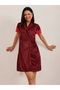 Lace Insert Short Sleeve Satin Robe and Nightdress Set - 3