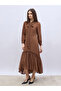 Polka Dots Print Ruffled Hem Maxi Dress - 3