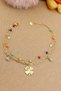 316L Steel Anklet - 2-Piece Combination Colorful Beaded Clover 316L Steel Anklet 20+4cm Tarnish-Free