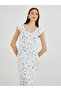 Floral Print Short Sleeve Knit Maxi Dress - 3