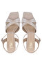 Women's Vegan Beige Heeled Shoes - 6