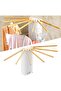 Laundry Rack,Foldable Wall Mount,Collapsible Octopus Shape,Space Saving,Solid Wooden,with 7 Hanging Rods,for Indoor Use