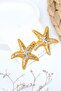 Women's Steel Tarnish-Resistant Orange Starfish Design Earrings - 2