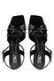 Women's Vegan Black Patent Leather Heeled Shoes - 6