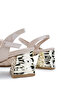 Women's Vegan Beige Heeled Shoes - 4