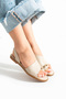 Women's Beige Daily Comfortable Sole Ring Detailed Flip Flop Sandals Summer Stylish Lightweight Thin Sole Slippers - 6
