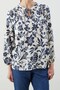 Women's Floral Print Lace-Up Collar Long Sleeve Stylish and Comfortable Blouse