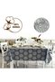 Teflon-coated cotton tablecloth, round, diameter 140cm, hexagonal pattern