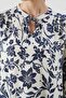 Women's Floral Print Lace-Up Collar Long Sleeve Stylish and Comfortable Blouse - 3