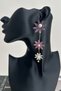 Metal Colored Pearl Detail Wind Flower Dangle Earrings(9cm) - 2