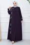 Plus Size Mother Dress with Leaf Stones Purple Ss2350 - 3