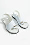 Women's White Daily Comfortable Sole Ring Detailed Flip Flop Sandals Summer Lightweight Thin Sole Slippers - 4