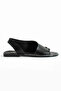 Women's Black Daily Comfortable Sole Ring Detailed Flip Flop Sandals Summer Lightweight Thin Sole Slippers - 3