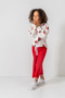 Capri Pleated Trousers Scalloped/Embroidered Blouse/Shirt Gakım - 4