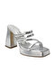 Kindep Daily Thick Heeled Platform Women's Slippers Silver