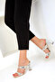 Kindep Limo Two Band Women's Evening Dress Heeled Slippers Silver - 2