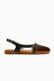 Kindep Finn Side Finger Open Women's Ballerina Flats Khaki - 6