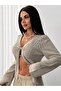 Women's Lacy Tie Knit Cardigan - 3