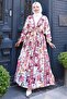 Floral Patterned Tie-Up Skirt Suit Pink Hm2768