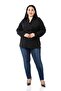 Black Blouse with Large Size Collar and Sparkle Detail on Cuffs - 2
