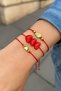 Set of 3 Red String Lucky Bracelets – with Heart & Fish Detail – Does Not Tarnish