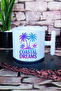 كوب لاتيه مطبوع عليه Coastal Dreams مع مقبض على شكل حرف T