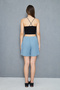 Women's Summer Indigo Color Muslin Fabric Pocket Detailed Comfortable Spacious Shorts - 4